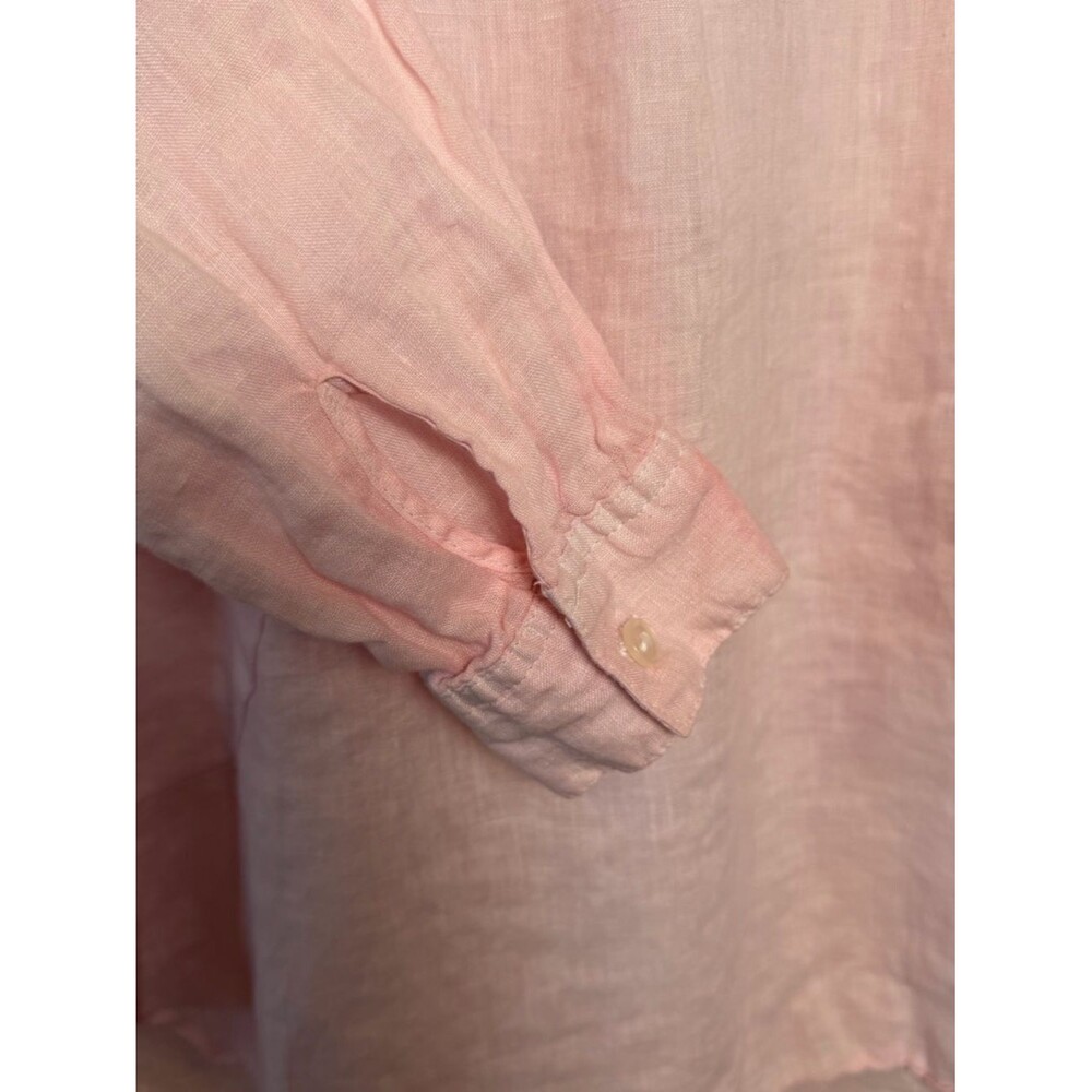Forcynthia Beachwear Pastel Pink Linen Hooded Tunic Beach Coverup Size L - Picture 8 of 11